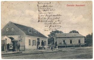 1916 Muszka, Masca (Arad); Községháza, üzlet / town hall, shop (fl)