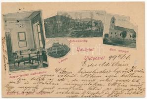 1899 (Vorläufer) Világos, Siria; Bohus kastély, Római katolikus templom, Fegyverletételi aláíró-szoba, várrom. Weber János kiadása / castle, Catholic church, armistice signing room, castle ruins (r)