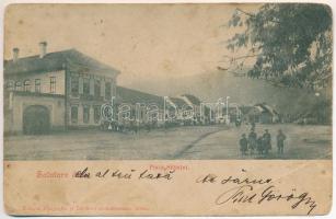 1900 Szelistye, Salistea Sibiului, Saliste; Piata / Fő tér, szálloda / main square, hotel (EB)