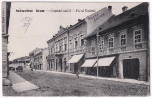 1921 Szászváros, Broos, Orastie; Központi szálloda és kávéház / Hotel Central, café (EK)