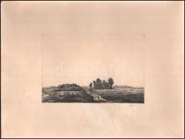 Barcsay Jenő (1900-1988): Út (Makó), 1923. Rézkarc, papír, jelzett, kissé foltos, kartonra kasírozva...