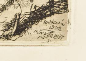 Boldizsár István (1897-1984): Mindszent (Tiszapart), 1973. Rézkarc, papír, jelzett a karcon. Lap szé...