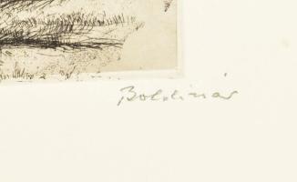 Boldizsár István (1897-1984): Facsoport. Rézkarc, papír, jelzett a karcon. Lap széle kissé foltos. 2...