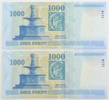 2010. 1000Ft (2x) sorszámkövetők "DA" T:UNC
