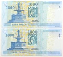 2011. 1000Ft (2x) sorszámkövetők "DC" T:UNC