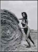 cca 1988 Nyári idénymunkás a gazdaságban, szolidan erotikus felvétel, 1 db modern fotónagyítás, 21x15 cm