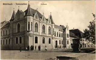 Szászsebes, Mühlbach, Sebesul Sasesc, Sebes; Városház. Josef Baumann kiadása / Rathaus / town hall