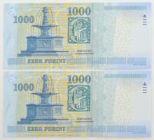 2012. 1000Ft (2x) sorszámkövetők "DB" T:UNC