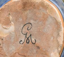 Olasz kerámia bőségszaru Vénuszt ábrázoló jelenettel, jelzett, kopásokkal, m: 19 cm