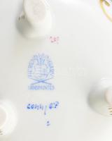 Herendi rózsa plasztikás cukorkínáló, kézzel festett, jelzéssel, minimális kopottsággal, m: 9,5 cm