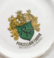 Rimini porcelán mokkás csésze és alj. Matricás, aranyozott, jelzett, kis kopással