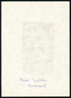 Perei Zoltán (1913-1992): Ex libris Dr. Gombos László (vadmacska). Linómetszet, papír. Jelzés nélkül...