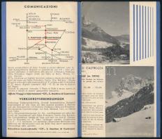 cca 1930 S. Martino di Castrozza, olasz idegenforgalmi prospektus, kihajtható, fekete-fehér képekkel...