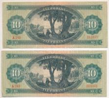 1962. 10Ft (2x) sorszámkövető T:F