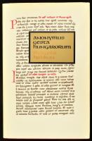 Anonymus: Gesta Hungarorum. Bp., 1975, Helikon. Béla király jegyzőjének könyve a magyarok cselekedeteiről. Ford. és jegyzeteket ellátta: Paizs Dezső. A bevezetőt, a jegyzeteket kiegészítette és a térképet tervezte: Györffy György.Hasonmás kiadás. Vászonkötésben, papír védőborítóval.