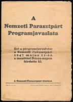 1947 A Nemzeti Parasztpárt programjavaslata, 16p, hajtásnyommal, apró szakadásokkal,