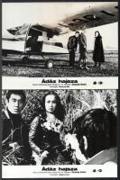 cca 1976 ,,Ádáz hajsza" című japán bűnügyi film jelenetei és szereplői, 6 db vintage produkciós filmfotó ezüst zselatinos fotópapíron, a használatból eredő (esetleges) kisebb hibákkal, egy kép elszíneződött, 18x24 cm