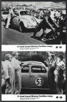 cca 1977 ,,A kicsi kocsi Monte Carlóba megy" című amerikai vígjáték jelenetei és szereplői, 11 db vintage produkciós filmfotó ezüst zselatinos fotópapíron, a használatból eredő (esetleges) kisebb hibákkal, 18x24 cm