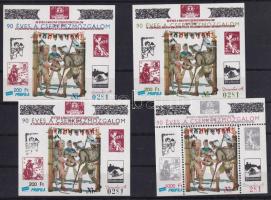 1997/4 90 éves a Cserkészmozgalom 4 db-os emlékív garnitúra azonos sorszámmal (15.000) / souvenir sheet collection with 4 varieties