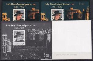 1998/A5a Regionális akna konferencia 4 db-os emlékív garnitúra ezüst felülnyomással, azonos sorszámmal (50.000) / souvenir sheet collection with 4 varieties and silver overprint