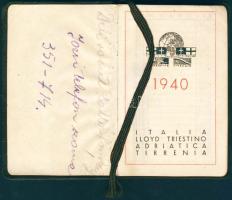 1940 Italia LLoyd triestio német nyelvű zsebnotesz