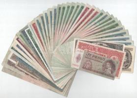 40db-os vegyes korona, pengő, forint bankjegy tétel, közte 1983. november 10. 1000Ft T:vegyes