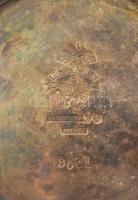 Tisza Szálló ezüstözött alpakka kiöntő, Hermann, jelzéssel, kis deformálódással, m: 12,5 cm