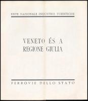 cca 1930-1940 Veneto és a Regione Giulia. Olasz idegenforgalmi ismertető prospektus, fekete-fehér ké...