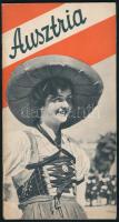 cca 1930 Ausztria, magyar nyelvű idegenforgalmi ismertető prospektus, fekete-fehér képekkel, kihajtható vasúti térképpel, 24 p.+1 t.