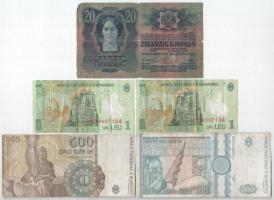 1913. 20K fekete "ROMANIA TIMBRU SPECIAL" felülbélyegzéssel + Románia 1991. 500L + 1992. 5...