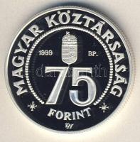 1999. 75Ft Ag "75 éves az MNB" T:PP Csak 4500db!