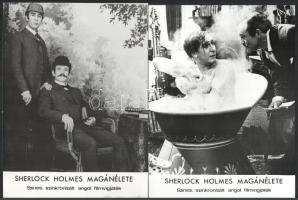 cca 1970 ,, Sherlock Holmes magánélete" című angol filmvígjáték jelenetei és szereplői, 24 db vintage produkciós filmfotó ezüst zselatinos fotópapíron, a használatból eredő (esetleges) kisebb hibákkal, 18x24 cm