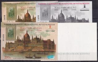 1997/11 Ajándék a szervezett bélyeggyűjtés aktivistái részére 4 db-os emlékív garnitúra azonos sorszám végződéssel (75.000) / souvenir sheet collection of 4