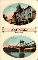 Arad, Andrássy tér, Erzsébet híd / square, bridge (EB)