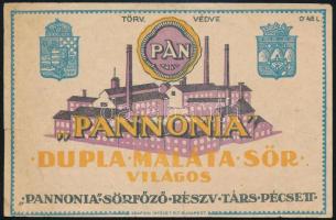 Pannonia Dupla Maláta sör sörcímke