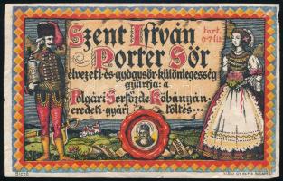 Szent István Porter sör sörcímke, sérüléssel