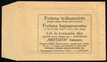Bodnár Jenő Fortuna Gyógyszertára recept boríték, 13x8 cm