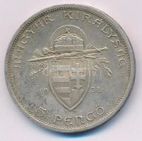 1938. 5P Ag "Szent István" T:AU kis ph., patina Adamo P8.1
