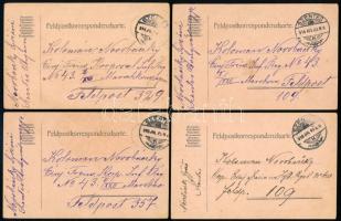 cca 1914-16 I. világháborús tábori posta, össz. 16 db, részben Szentesre postázva, egyik Mattyasovsz...