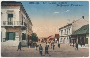 1909 Bánffyhunyad, Huedin; Strada General Mosoiu / Kossuth utca, Tigris szálloda / street, hotel (EK)