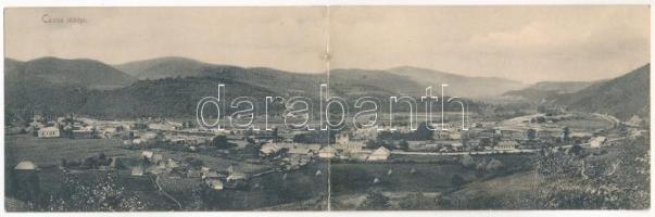 1910 Csucsa, Ciucea; 2-részes kinyitható panorámalap / 2-tiled folding panoramacard (r)
