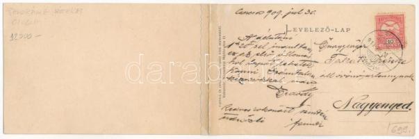 1910 Csucsa, Ciucea; 2-részes kinyitható panorámalap / 2-tiled folding panoramacard (r)