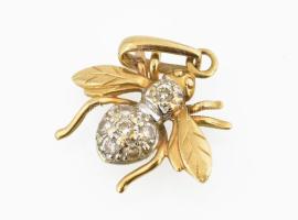 Arany (Au) 14K méhecske medál, jelzett, 1,8×1,4 cm, bruttó: 0,9 g