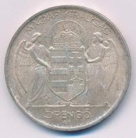 1939. 5P Ag "Horthy balra" T:AU patina, kis ph Adamo P8.2