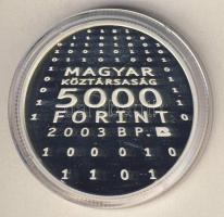 2003. 5000Ft Ag "Neumann János" T:PP Csak 3000db! Díszdobozban, tanúsítvánnyal!