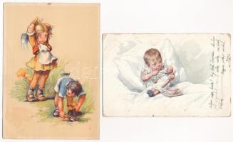 20 db főleg RÉGI gyerek motívum képeslap vegyes minőségben / 20 mostly pre-1945 children motive post...