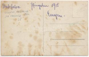 1917 Mádéfalva, Siculeni; Német katonák a helyiekkel / WWI German military, soldiers with locals. ph...