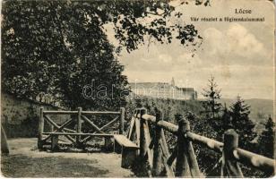 Lőcse, Levoca; Vár részlet és főgimnázium. Braun Fülöp kiadása / castle, school (EB)