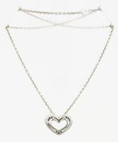 Ezüst(Ag) anker nyaklánc fekete köves áttört szív medállal, jelzett, h: 46 cm, 2,4×1,8 cm, bruttó: 9...