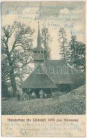 1931 Felsőkálinfalva, Calinesti (Máramaros, Maramures); Biserica din Calinesti 1695 / Román ortodox fatemplom / Romanian Orthodox wooden church (Rb)